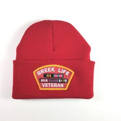 Greek Vet Beanie Red