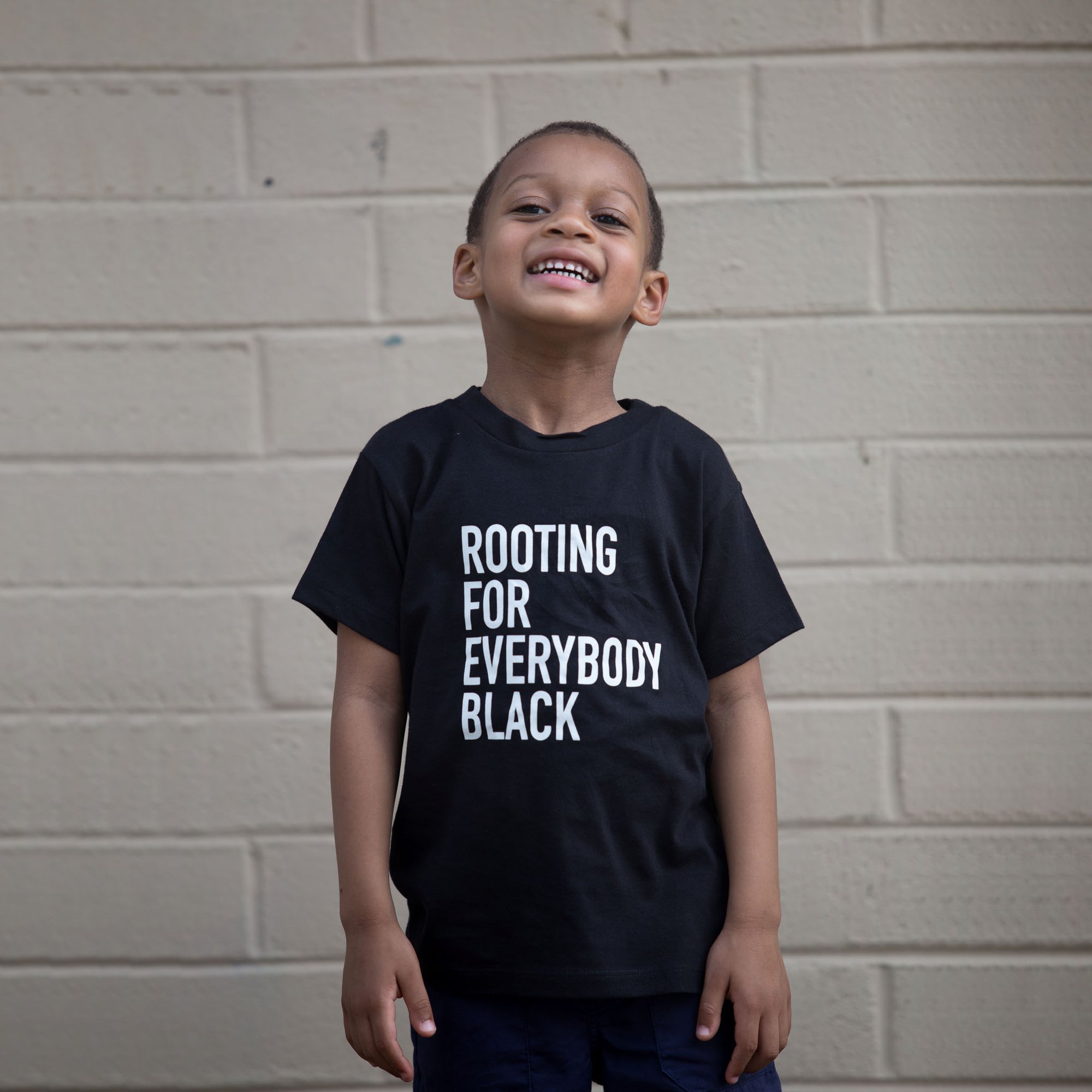 Rooting For Everybody Black Unisex Kids T-Shirt - The Carter Brand - Black By Popular Demand - Rooting For Everybody Black - Black Pride Apparel