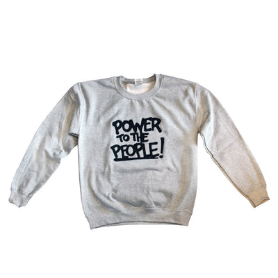 Power to the People Crewneck Sweatshirt - The Carter Brand - Black By Popular Demand - Rooting For Everybody Black - Black Pride Apparel