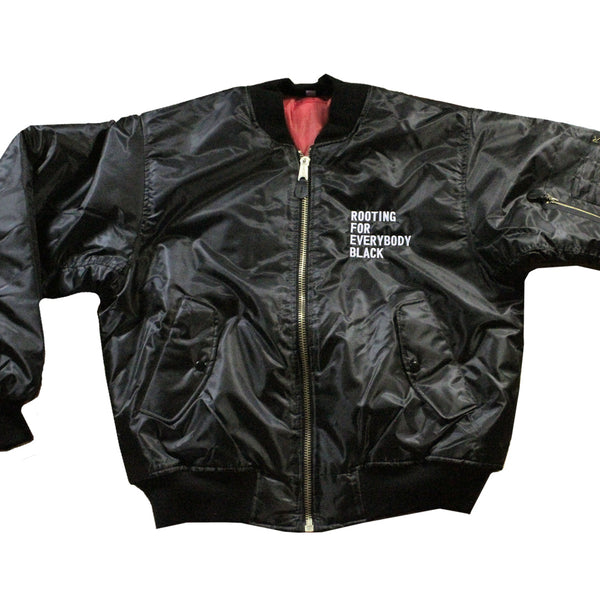 Rooting For Everybody Black Bomber Jacket