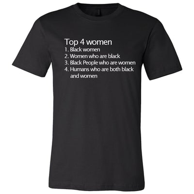 Top 4 Women Unisex T-shirt - The Carter Brand - Black By Popular Demand - Rooting For Everybody Black - Black Pride Apparel