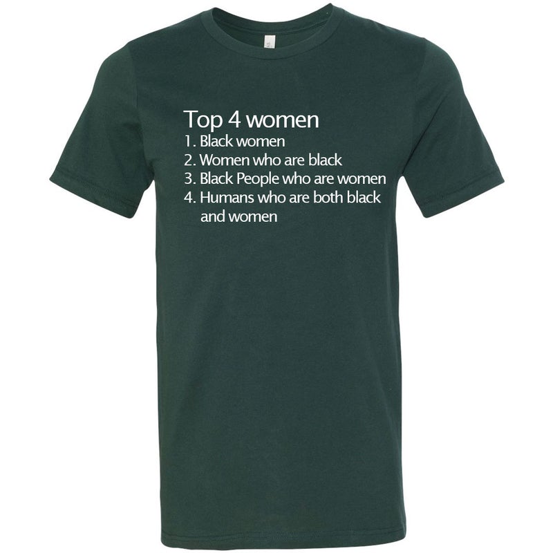 Top 4 Women Unisex T-shirt - The Carter Brand - Black By Popular Demand - Rooting For Everybody Black - Black Pride Apparel